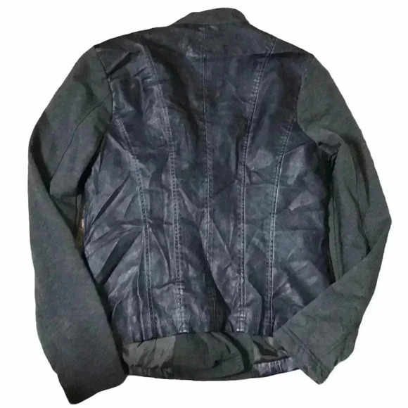 Sebby Vegan Leather and Fleece Moto Jacket Size S - Picture 2 of 6